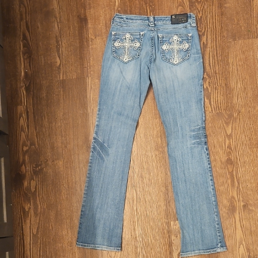 Grace in LA Denim Blue Boot Cut Jeans - Picture 6 of 7
